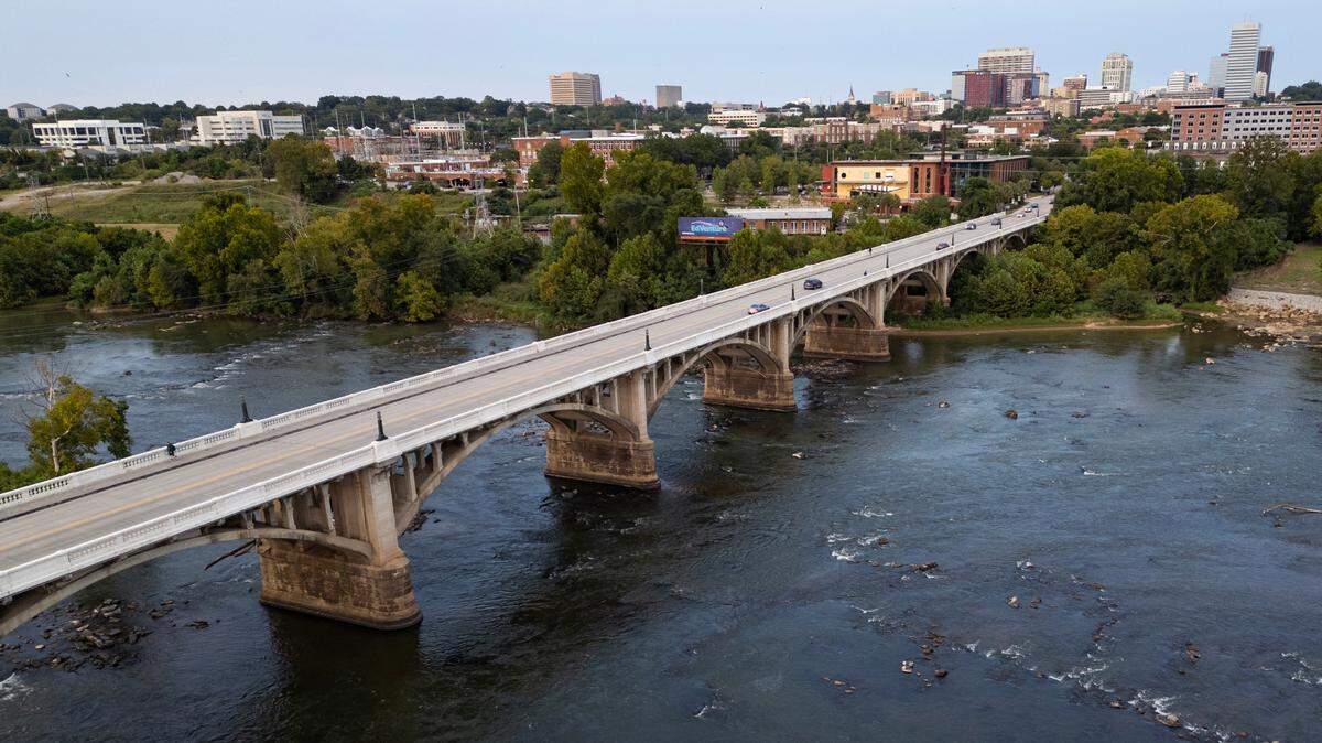The Gervais Street bridge spans the Congaree River on Tuesday, September 10, 2024.