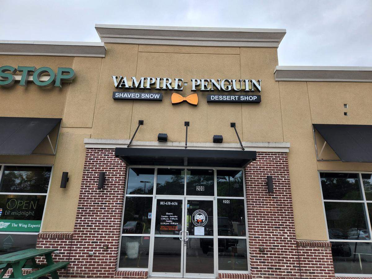 Vampire Penguin Shaved Snow at 106 Percival road in Columbia announced on social media that it would be closing effective July 17, 2022.