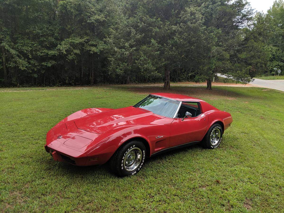 The Laurens County Sheriff’s Office says it is looking for this 1976 Chevy Corvette after two men used a counterfeit payment to buy the car.