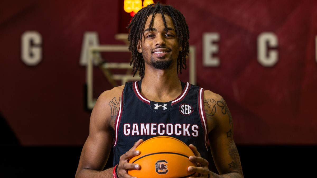 South Carolina guard Cam Scott (23) is seen at the Carolina Coliseum in Columbia on Thursday, October 2, 2025.