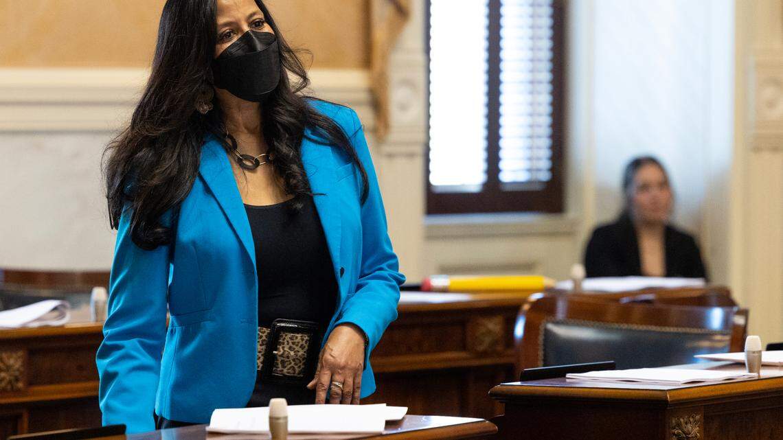 State Senator Mia McLeod, of Richland County, during a recess in the South Carolina Senate on Tuesday, January 10, 2023.