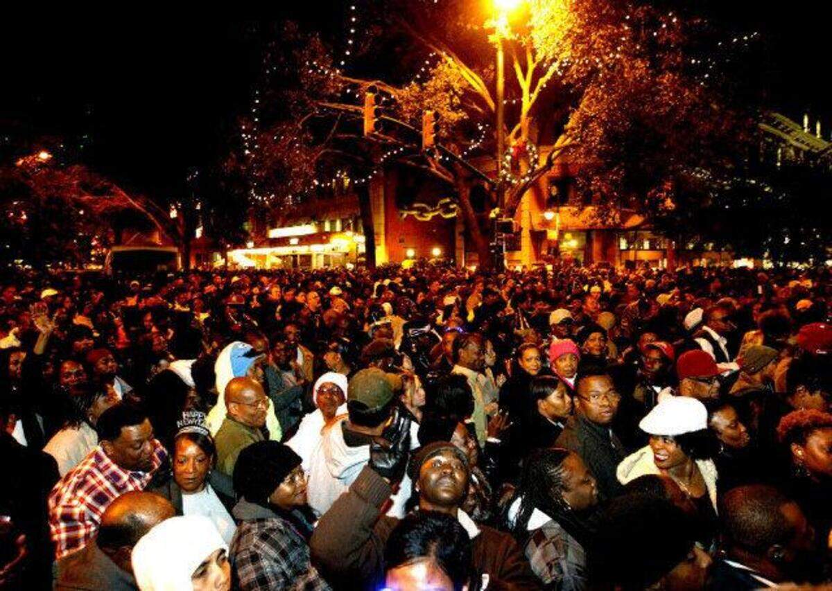 Fans packed Main Street in downtown Columbia for 2012 Famously Hot New Year’s Celebration in downtown Columbia.