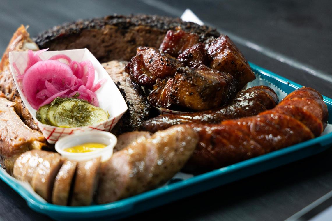 A plate of food at City Limits Barbeque in West Columbia on Oct. 7, 2023.