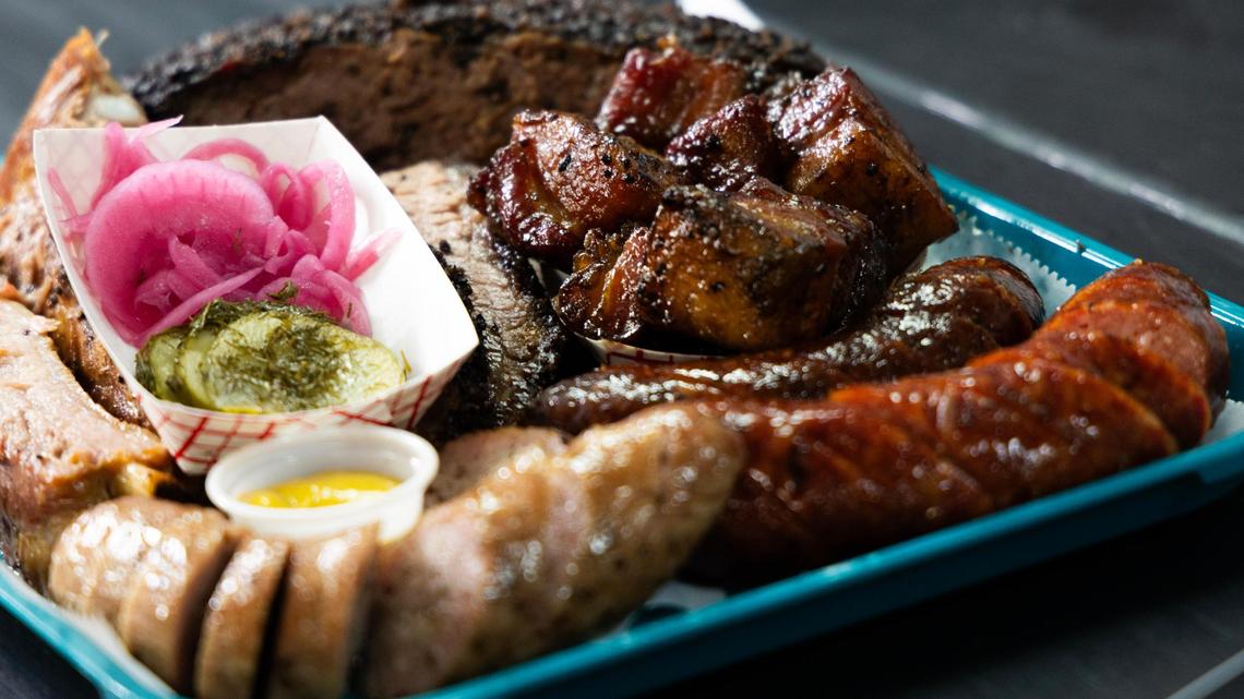 A plate of food at City Limits Barbeque in West Columbia on Oct. 7, 2023.