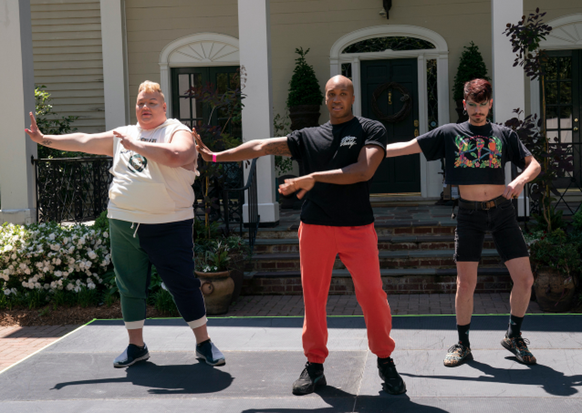 Eureka, Marvin Brown and Noah rehearse a routine for the drag show on HBO’s We’re Here.