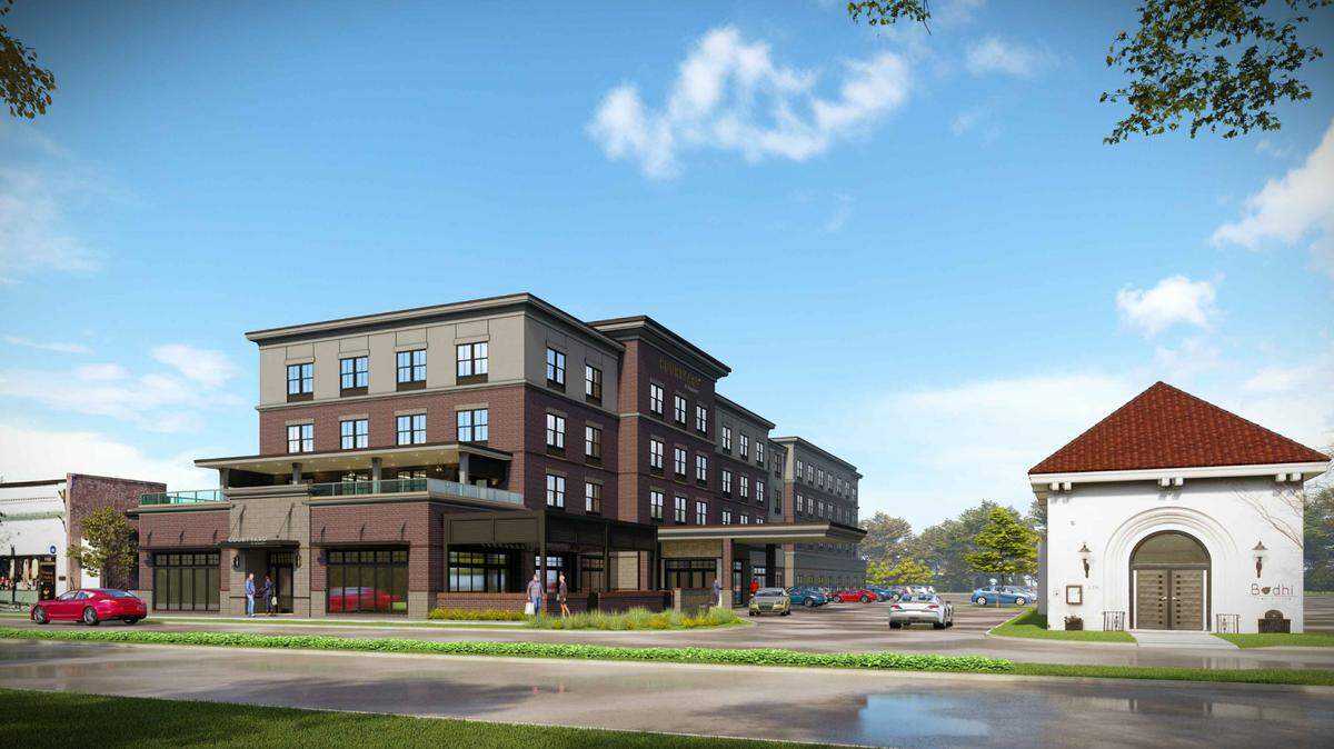 Rendering of a Courtyard by Marriott hotel proposed for Lexington’s Main Street.