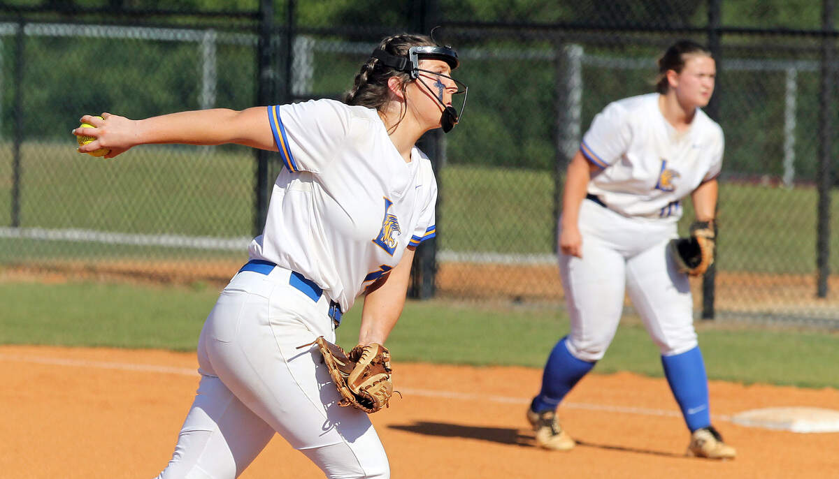 Mackenize Mathis pitches Tuesday in Lexington’s win over Summerville.