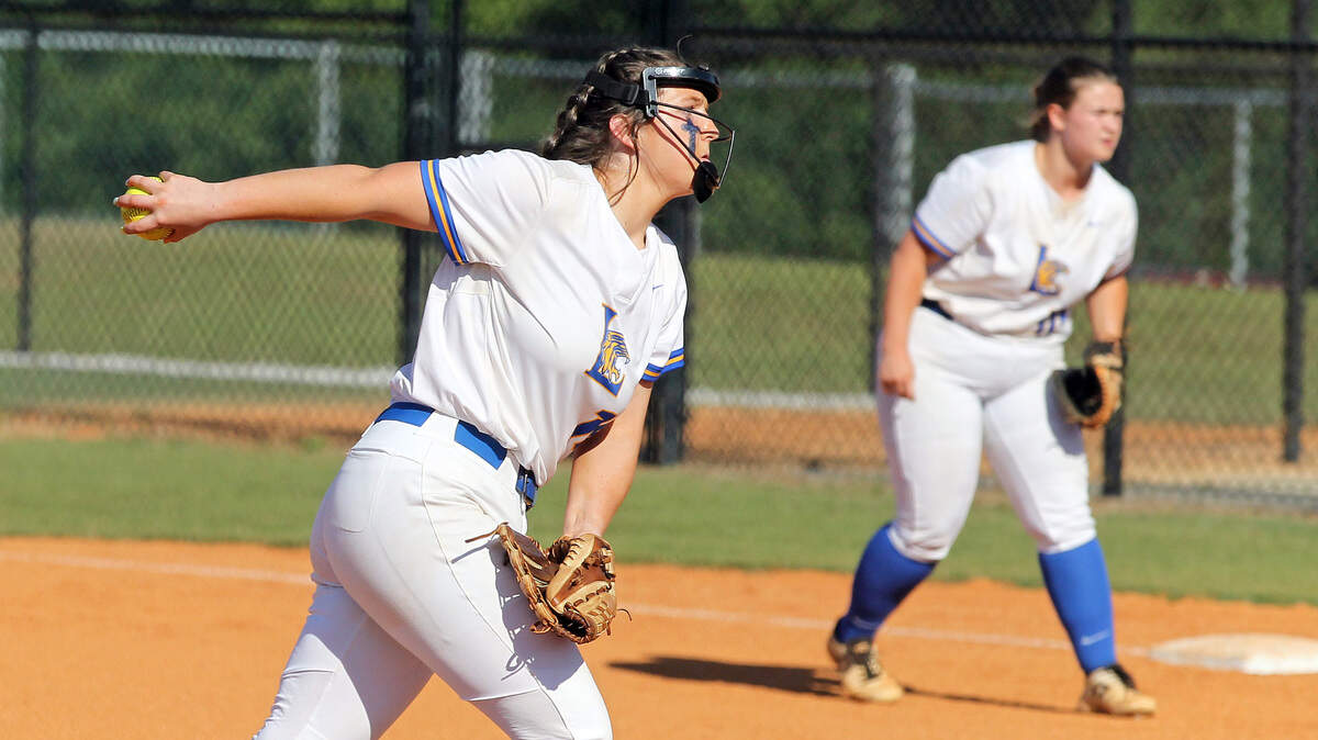 Mackenize Mathis pitches Tuesday in Lexington’s win over Summerville.