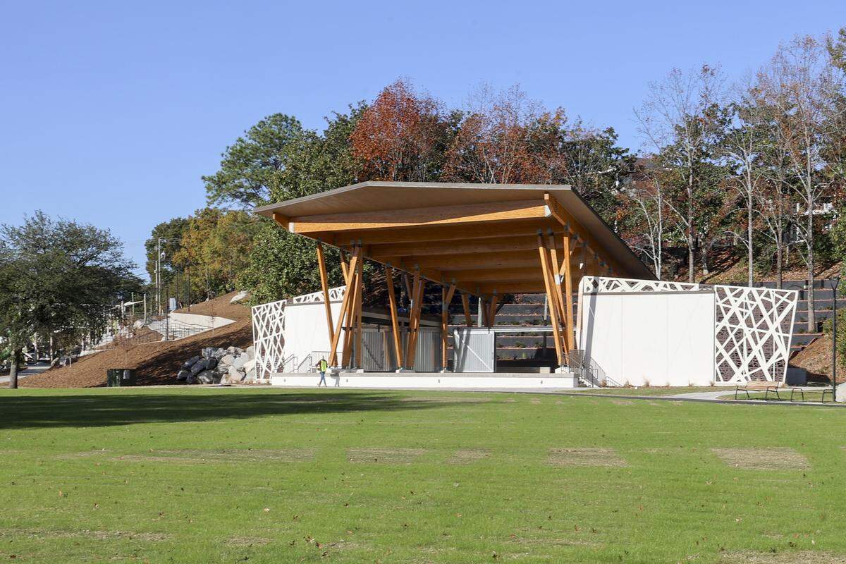 The main stage and green space during a tour of Finlay Park on Thursday, Nov. 13, 2025.