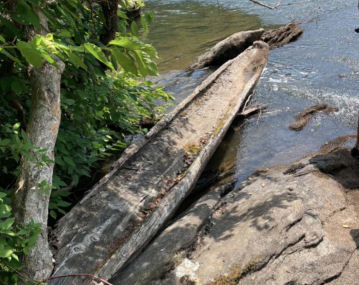 The canoe was found by boaters in July and took 13 days over six weeks to get it out of the river.