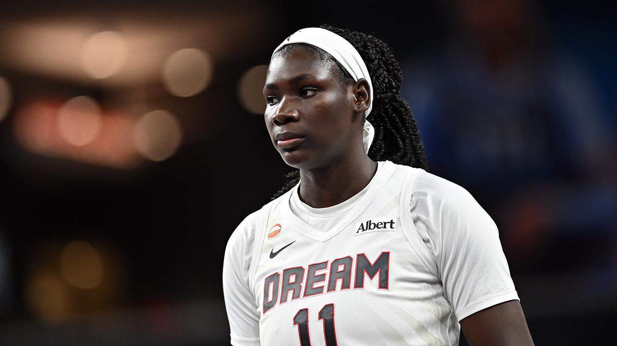 Madina Okot #11 with the Atlanta Dream on Sunday against the Washington Mystics.