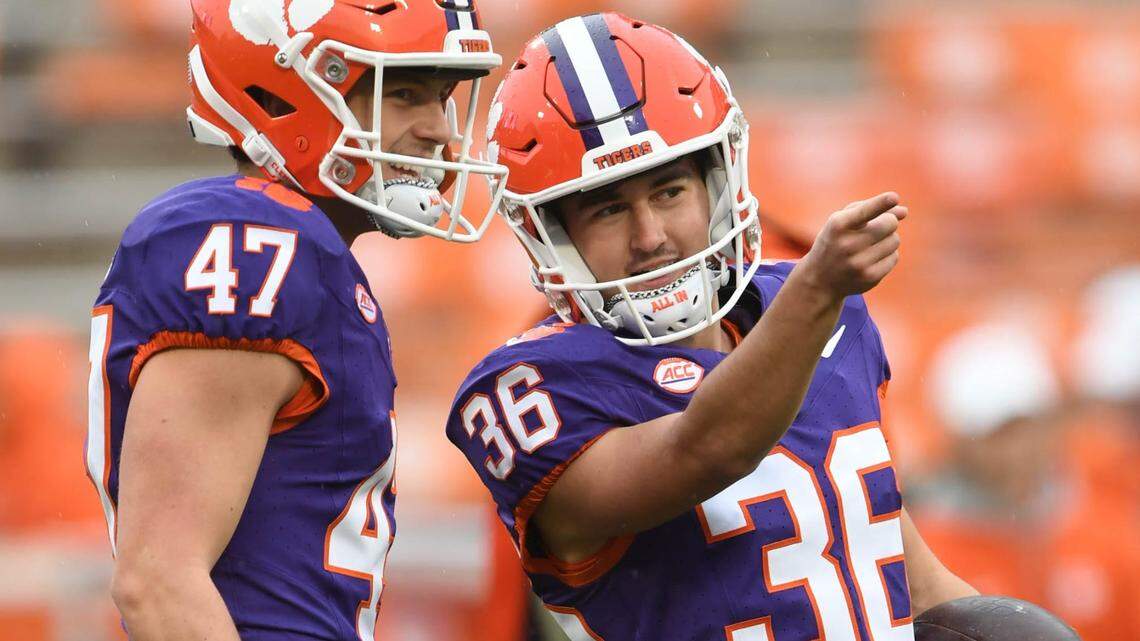 Clemson reserve kicker Quinn Castner (36)