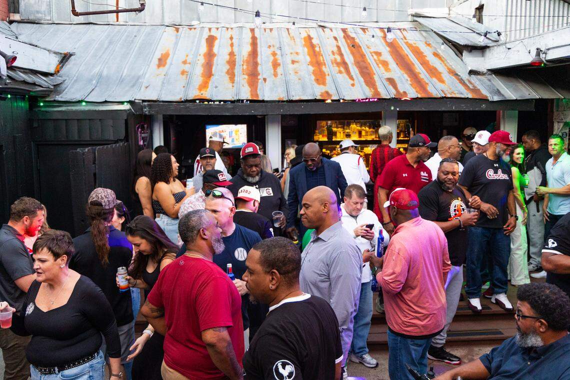 Family, friends and former South Carolina Gamecocks athletes remember the life of Steve Tanneyhill at his bar Group Therapy in Columbia, South Carolina on Saturday, January 10, 2026.