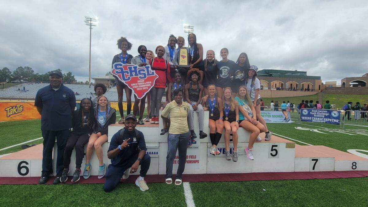 Blythewood High won the 2023 Class 5A girls track field state championship.