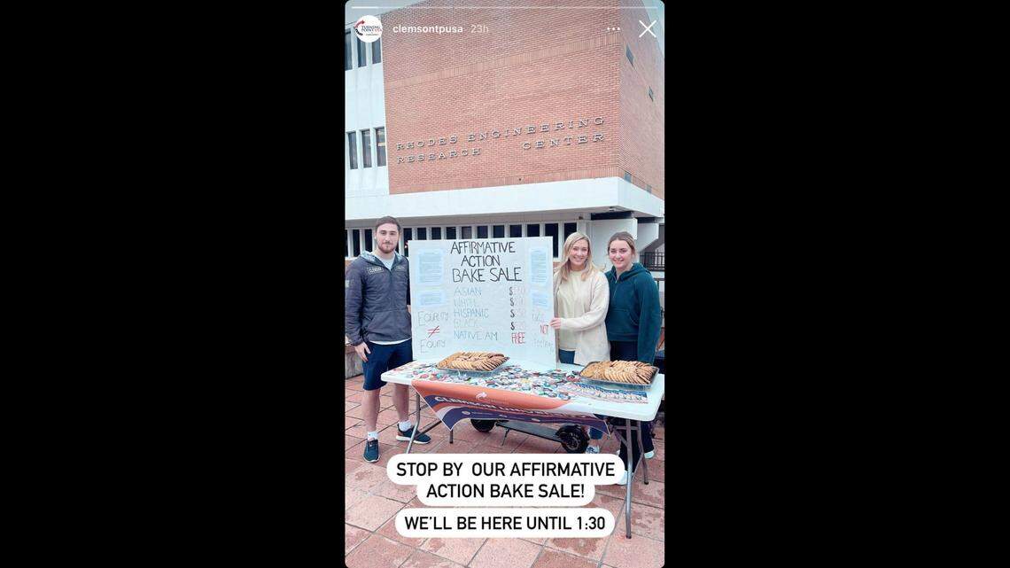 A student organization’s bake sale has sparked backlash from the Clemson community, social media posts show.