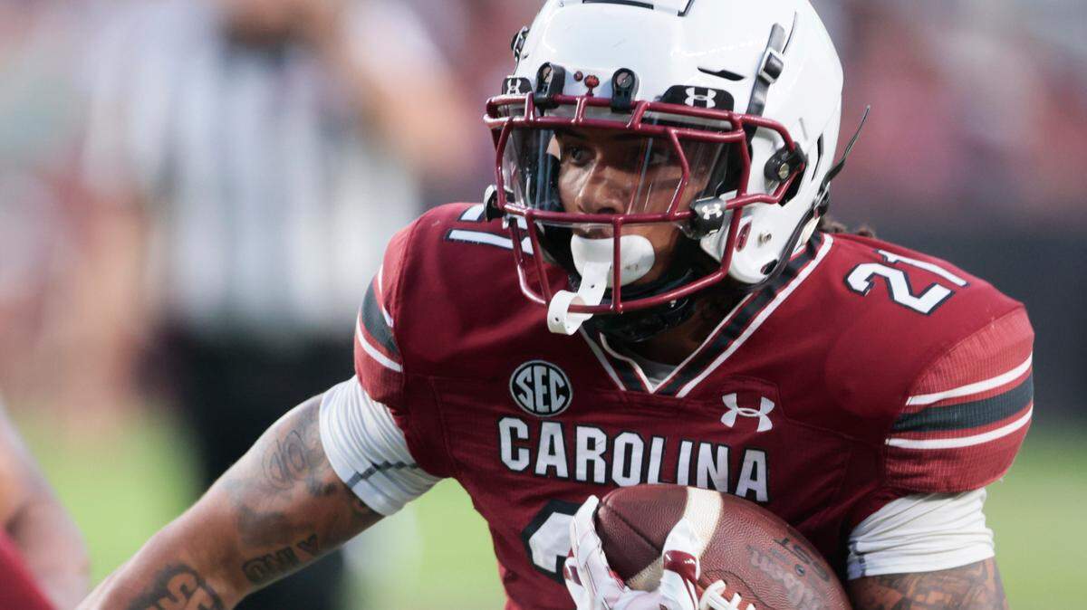 South Carolina’s Tyshawn Russell scrimmages during the Garnet and Black game on April 20, 2024.