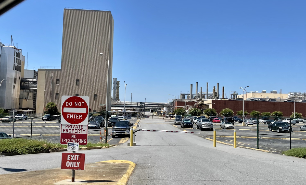 The Shaw Industries plant in Irmo is a factory with deep roots in the community. It is located on St. Andrews Road near the Saluda River. The plant makes material for carpets.