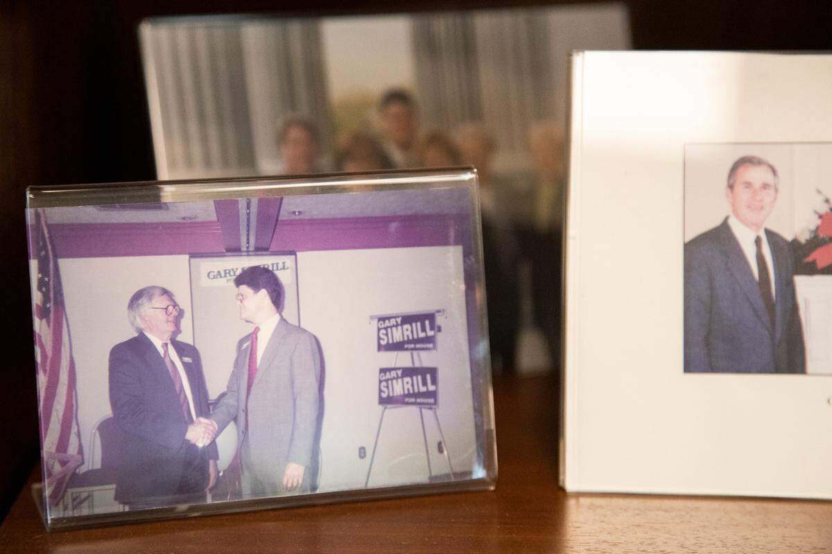 Gary Simrill, R-York, in a photograph with his father Hugh Simrill.