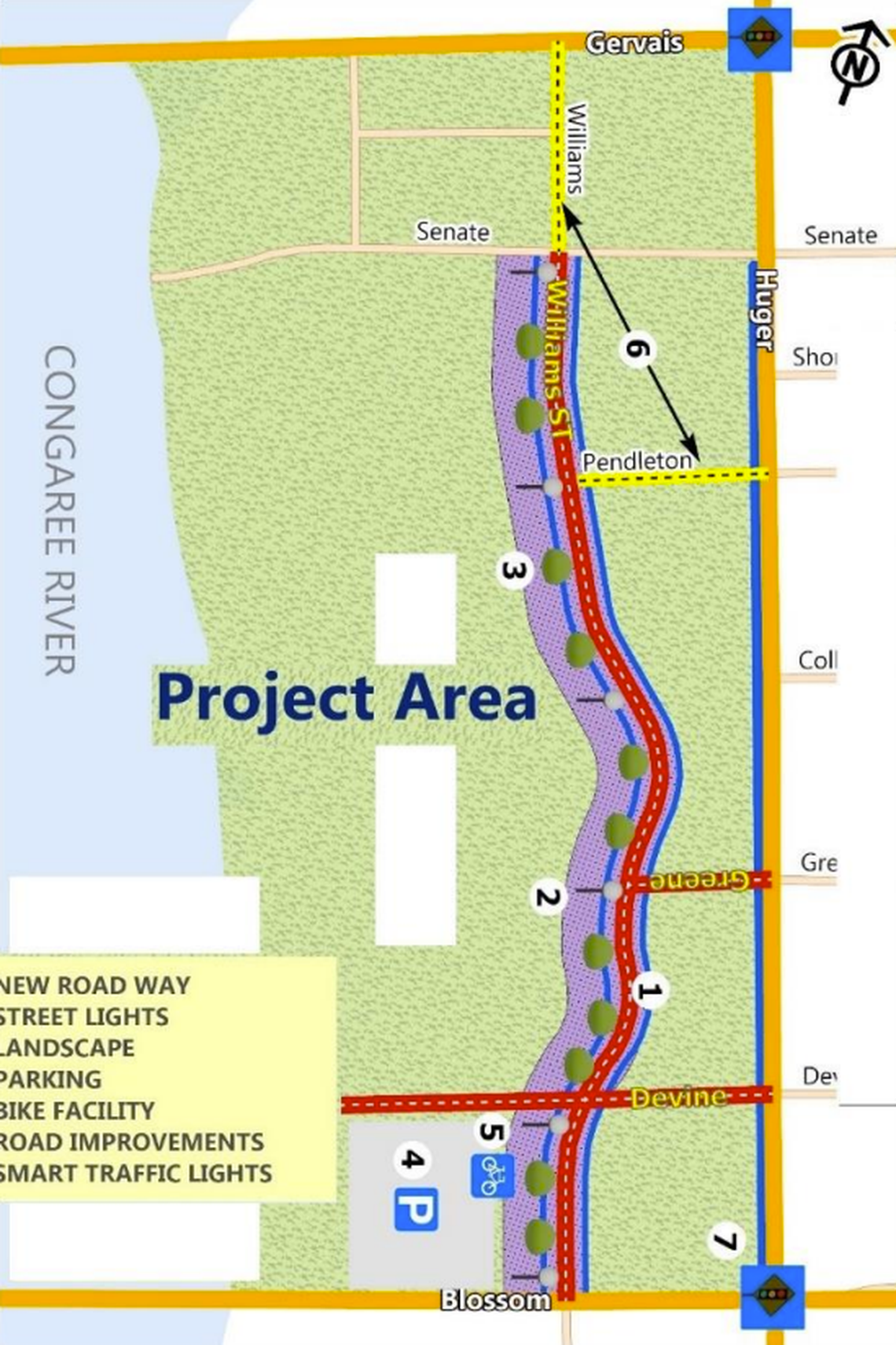 A rendering for the Williams Street construction expected to be the final infrastructure project needed for riverfront access.