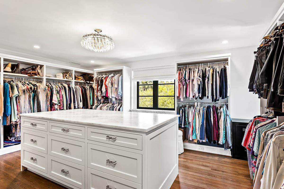 A photo of part of a walk-in closet in a $16.4 million home for sale in Kiawah.