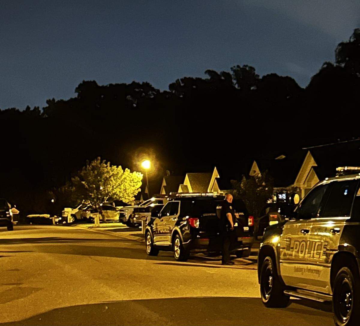 Lexington police at the scene of a standoff with a barricaded person.