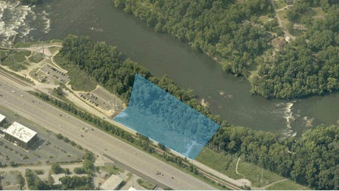 A graphic showing where PickleGarden on the River, a pickleball facility and beer garden, is planned on Candi Lane in Columbia near the Saluda River.