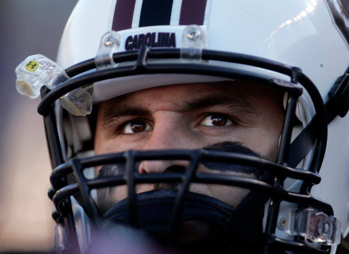 From Oct. 9, 2010: Quarterback Stephen Garcia watches the scoreboard as the Gamecocks hold their lead against Alabama at William-Brice Stadium.