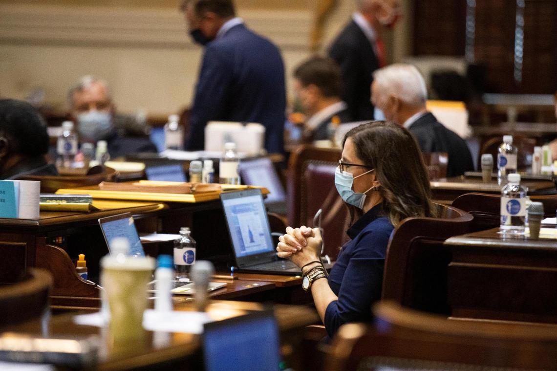 District 99 representative Nancy Mace sits in the South Carolina House of Representatives on Tuesday, September 15, 2020. Mace delivered a farewell address to the chamber. The Republican is running for Congress in South Carolina’s 1st Congressional District.