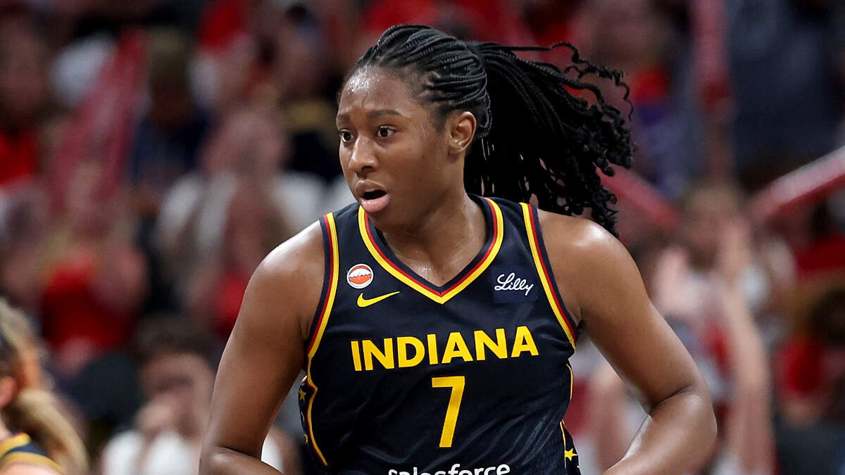 Aliyah Boston (7) of the WNBA’s Indiana Fever