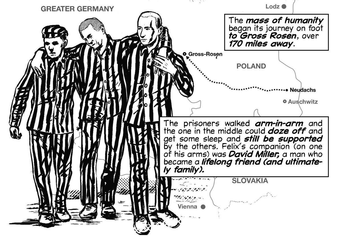 From the graphic novel, “We Survived The Holocaust: The Bluma & Felix Goldberg Story” by Frank W. Baker, illustrations by Tim Ogline