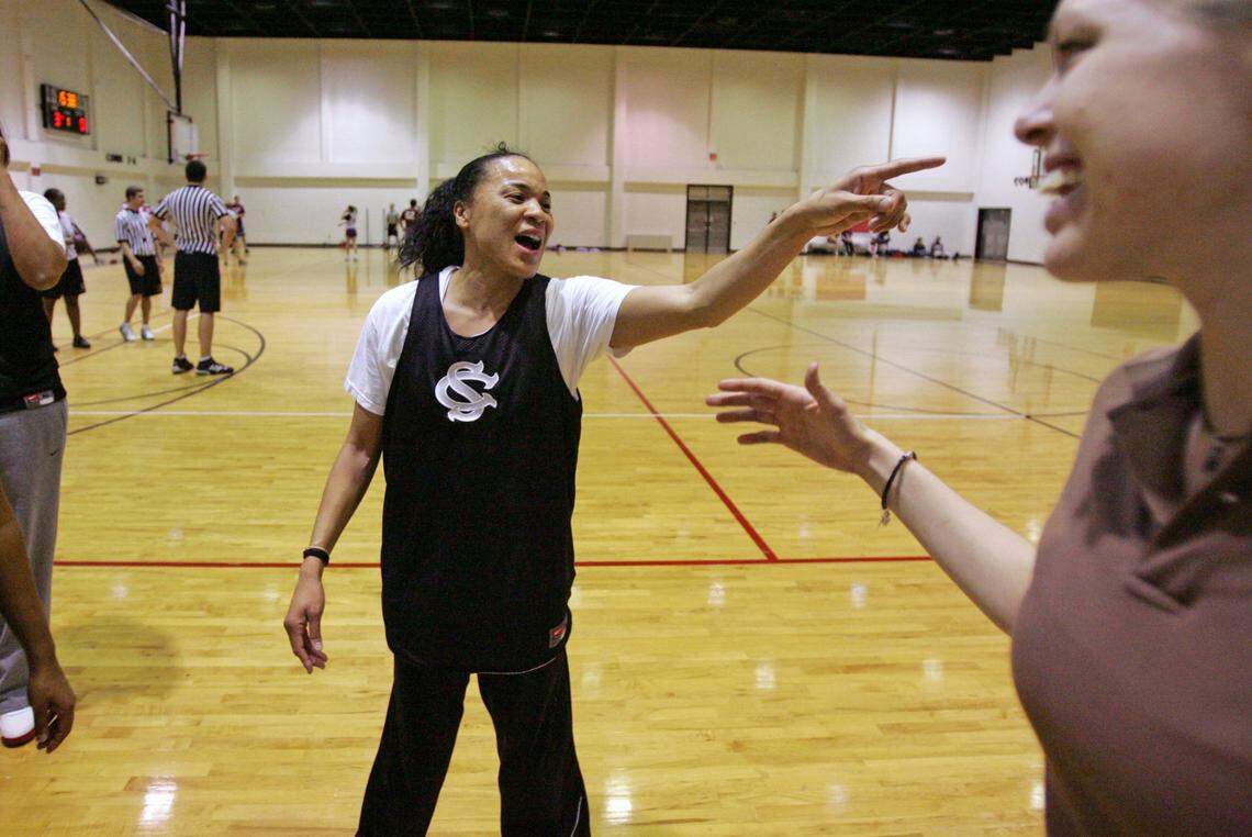 From Feb. 9, 2009: Dawn Staley, then 38 years old, took time during her first season to play on an on-campus intramural basketball team. Staley wanted to boost morale and have a little fun in the midst of a trying first season at USC. Staley surprised the managers by agreeing to be on the team. “They asked me. I don’t think they thought I would play,” Staley said in a story published in 2009. “But I think it’s fun ... when it could easily be full of sorrow since we’re not getting the results that we want on the court.”
