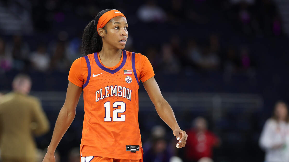 Clemson women’s basketball guard Mia Moore (12)