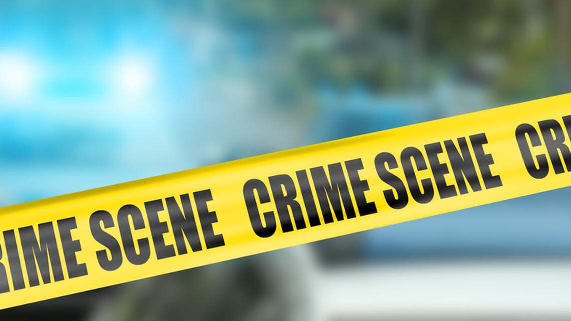 Yellow crime scene tape at emergency scene