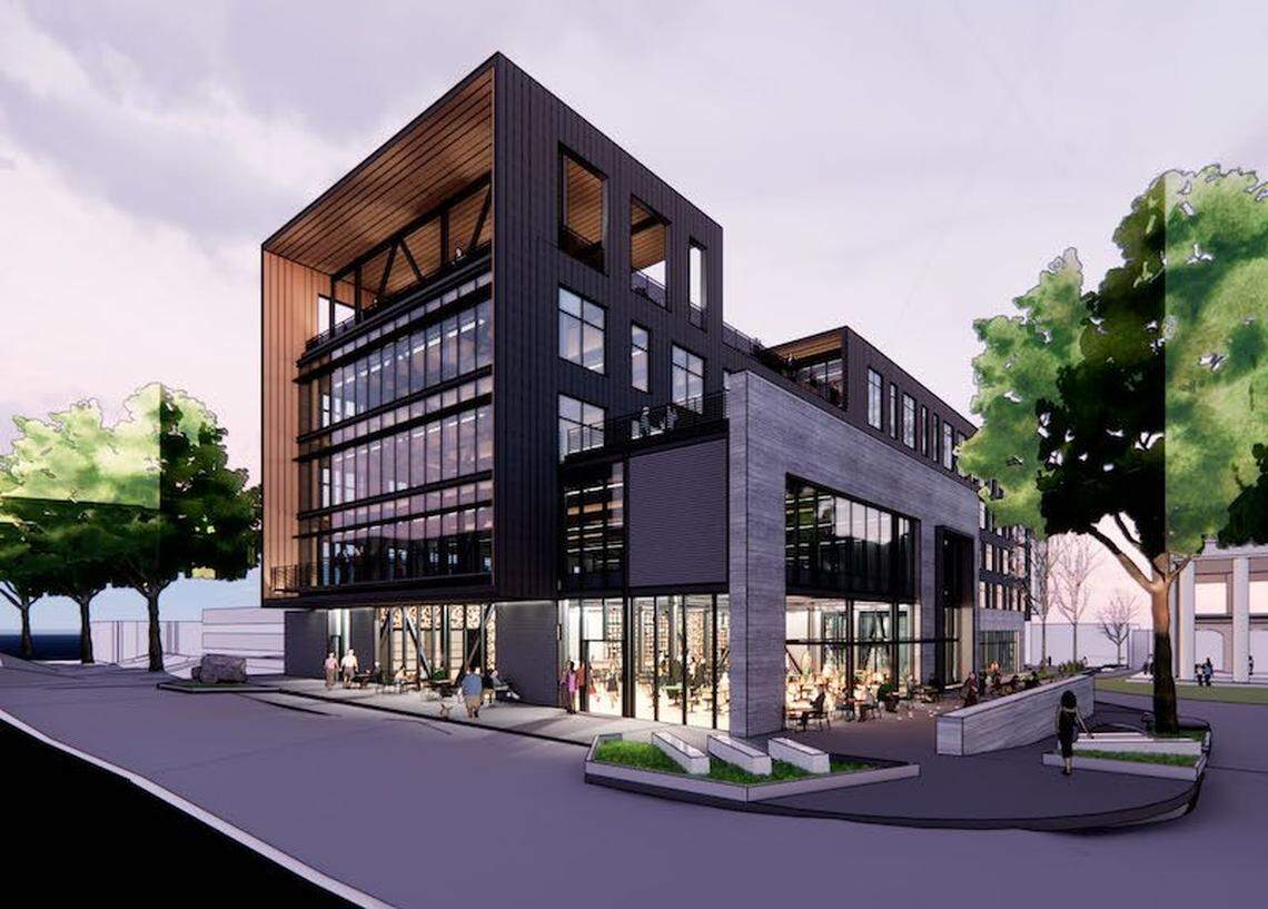 A rendering of the new WestLawn office and retail building at BullStreet. Officials held a groundbreaking ceremony for construction on Thursday, March 25, 2021. The building is expected to be complete by April 2022.