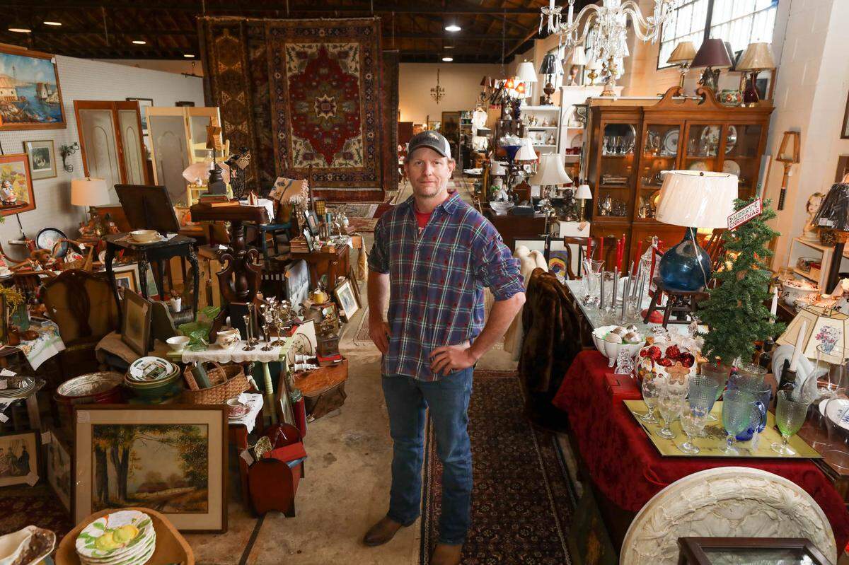 Chris Livingston has run The Red Lion antiques in Columbia for three years.