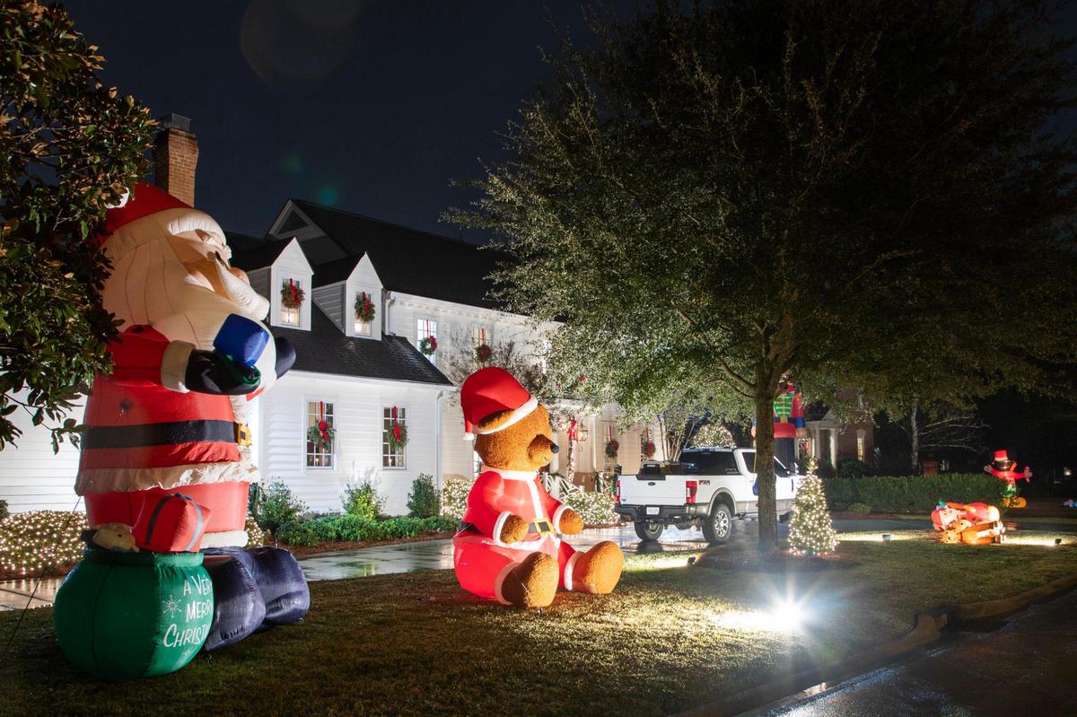 Christmas lights festoon a home in Forest Acres on Wednesday, December 21, 2022.