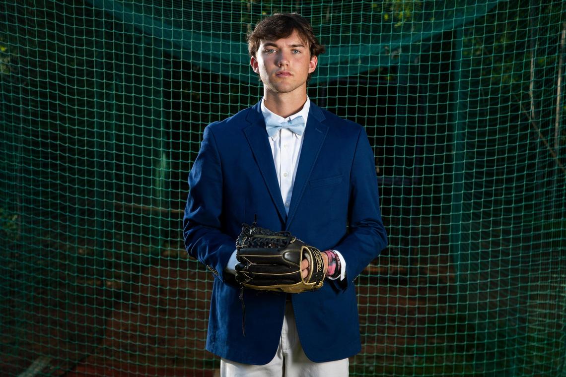 Ricky Williams, a River Bluff High School senior, poses for a portrait in front his home batting cage on May 4, 2020. While missing prom is disappointing for him, it pales in comparison to the disappointment of missing most of the baseball season.