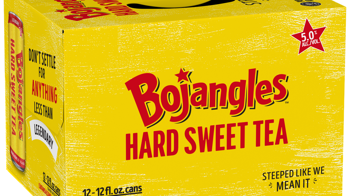 A mock-up of a 12-pack of Bojangles Hard Sweet Tea,