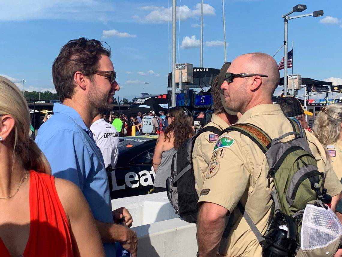 Democratic nominee for governor Joe Cunningham spoke to potential voters at the Darlington Raceway before the Southern 500 on Sept. 4, 2022 in hopes of gaining support in the November election.