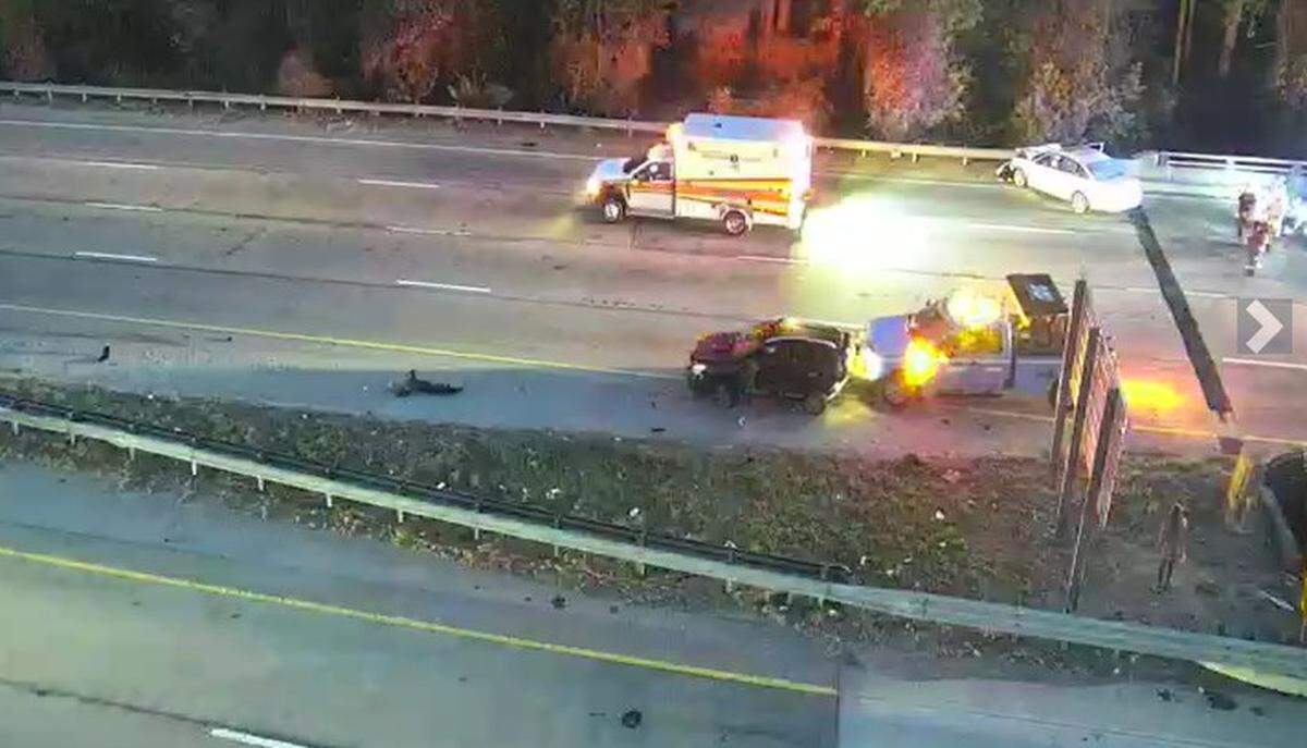 Emergency vehicles respond to a crash in Columbia.