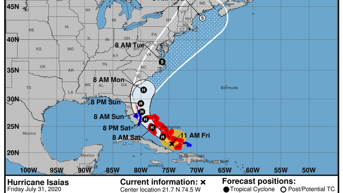 Hurricane Isaias aims for South Carolina as a Category 1 storm. Here’s the latest