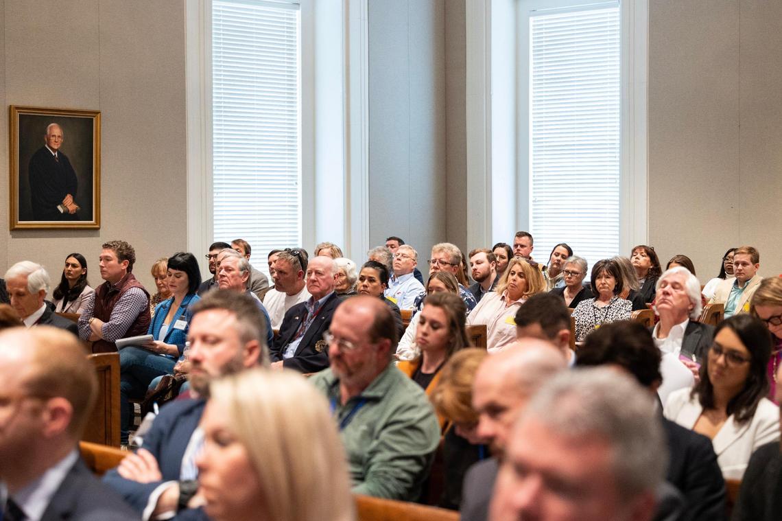 Members of the public watch as witness testimony continues during Alex Murdaugh’s trial for murder at the Colleton County Courthouse on Friday, January 27, 2023. Joshua Boucher/The State/Pool