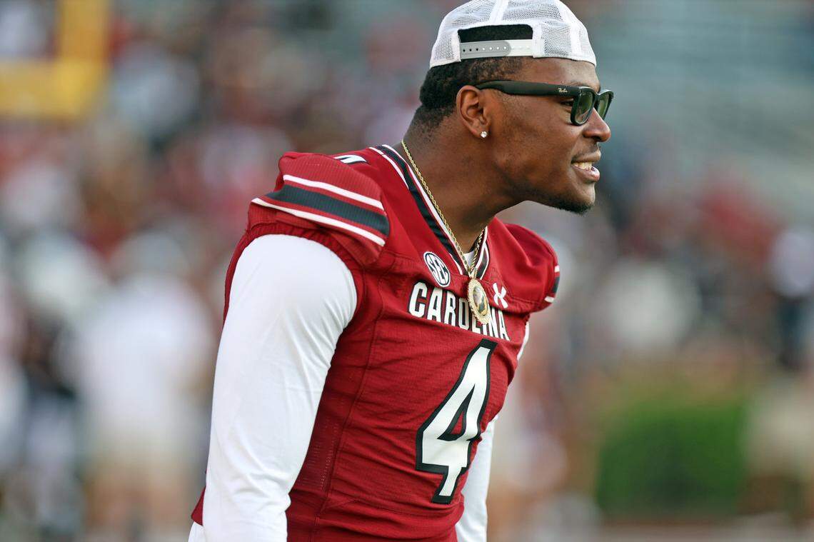 South Carolina’s Michael Smith in the 2025 spring football game at Williams-Brice Stadium.