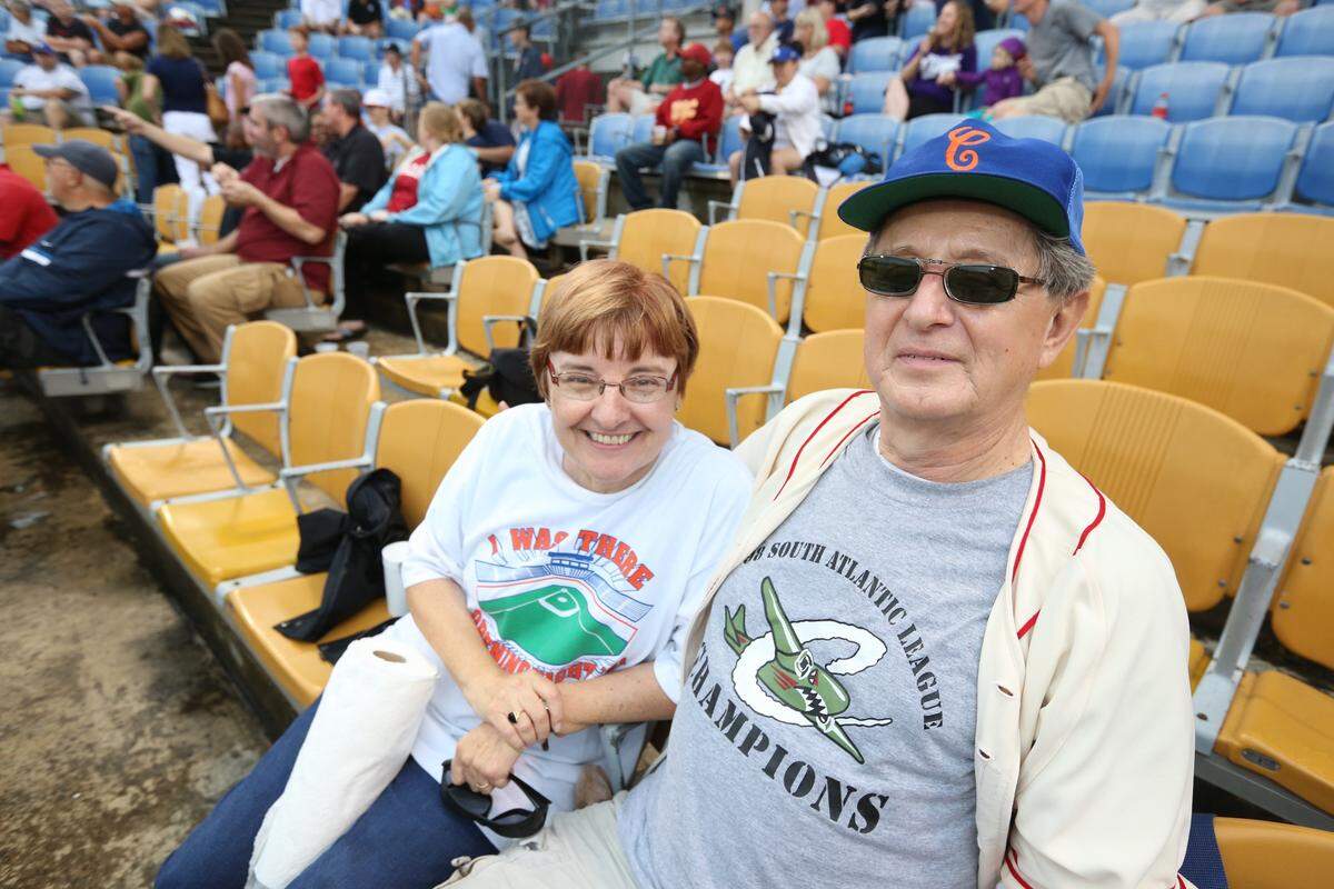 Longtime fans Fran and Bob Somogyi sat in their usual seats for the game Thursday night. The Blowfish are planning on moving next year to a new stadium in Lexington.7/31/14