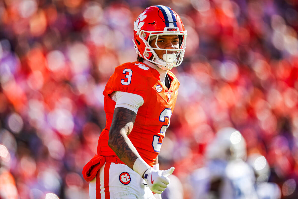 Tristan Smith (3) of the Clemson Tigers looks on during the second half of a football game against the Duke Blue Devils at Memorial Stadium on November 01, 2025.