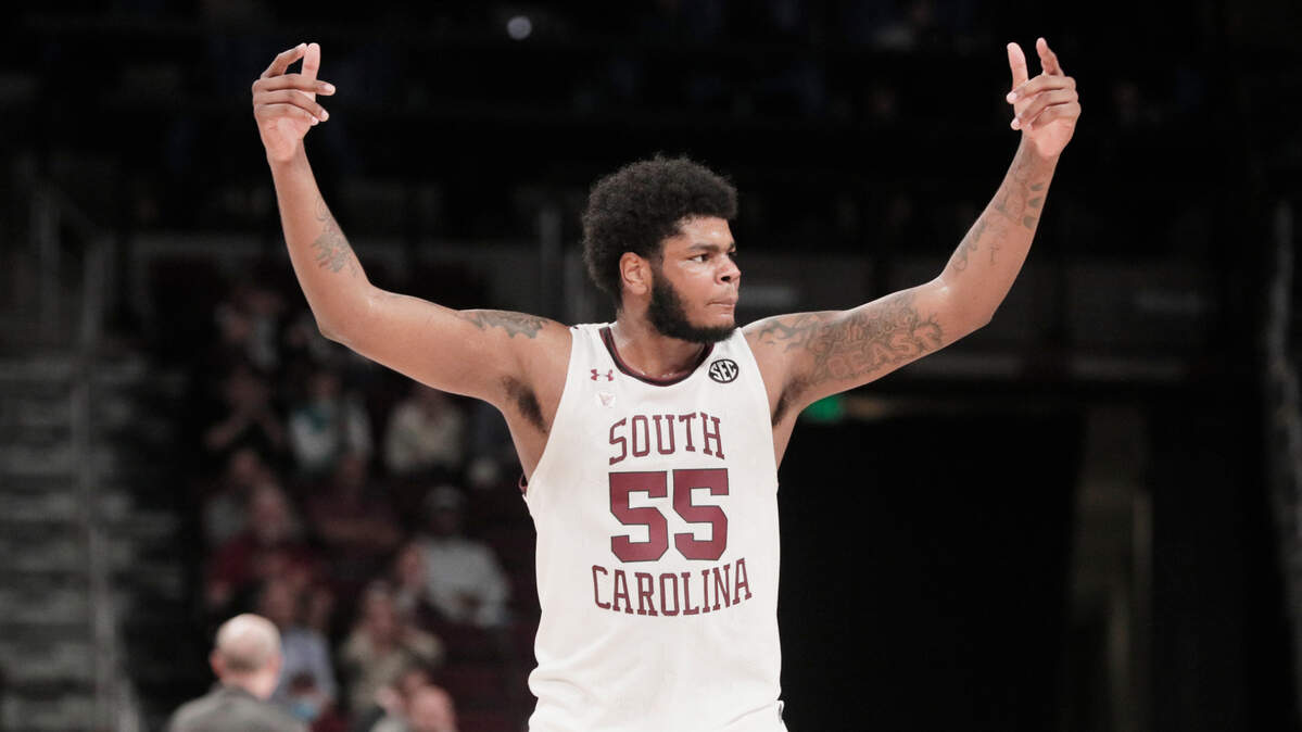 South Carolina’s Ta’quan Woodley 55 plays Mississippi State on Wednesday, February 23, 2022.