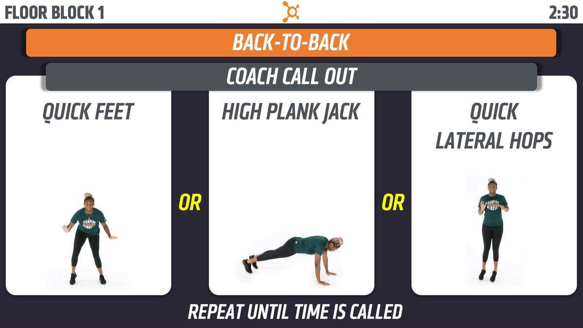 Aliyah Boston demonstrating workout techniques for her Orangetheory workout.