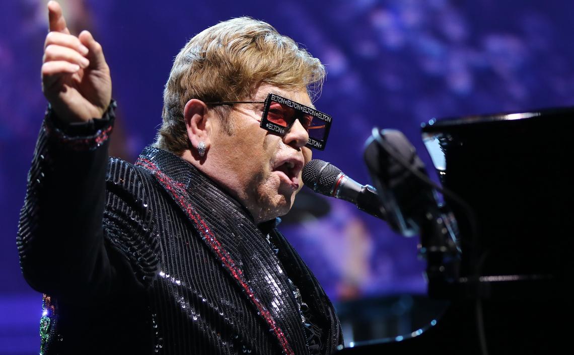 Elton John performs “Rocket Man” during his Farewell Yellow Brick Road tour to a packed house at the Colonial Life Arena. 3/13/19