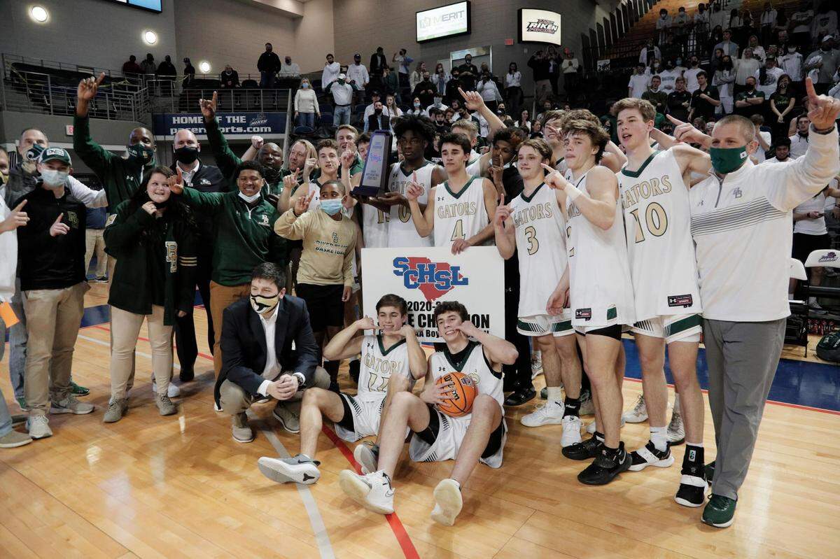 River Bluff celebrates beating Dorman in Aiken, South Carolina on Saturday, March 6, 2021.