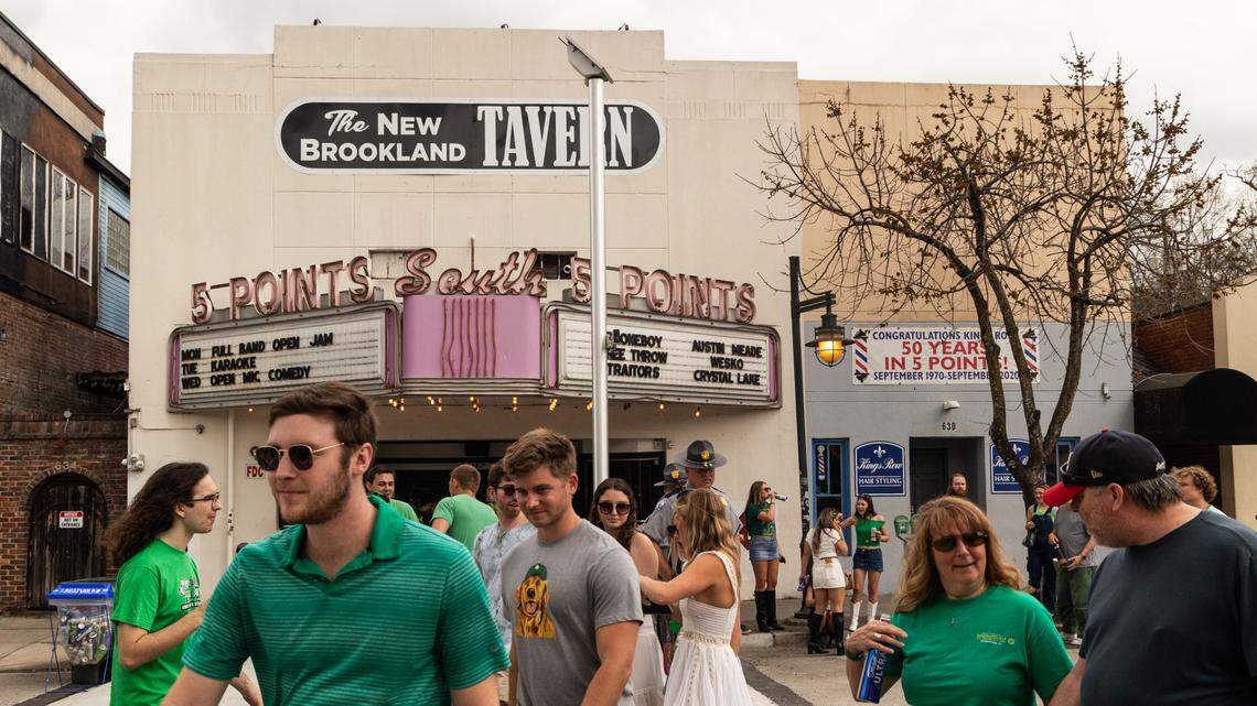 The New Brookland Tavern hosts multiple DJs and live music during the St. Pat’s in Five Points festival in Columbia, South Carolina on Saturday, March 15, 2025.